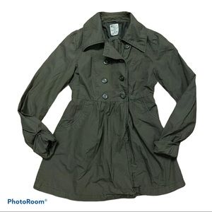 Tulle Anthropologie Olive Trench Coat Jacket